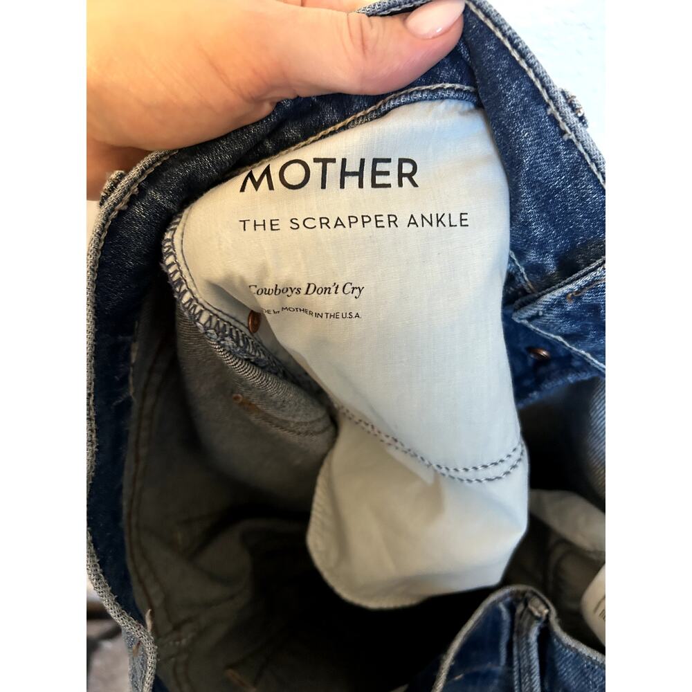 MOTHER The Scrapper Straight Leg Jeans in Medium Blue Wash - Picture 5 of 6